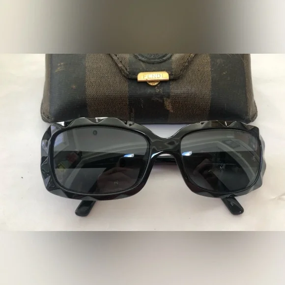 Fendi Black and Silver Sunglasses with Case s-l400.jpg main image 4